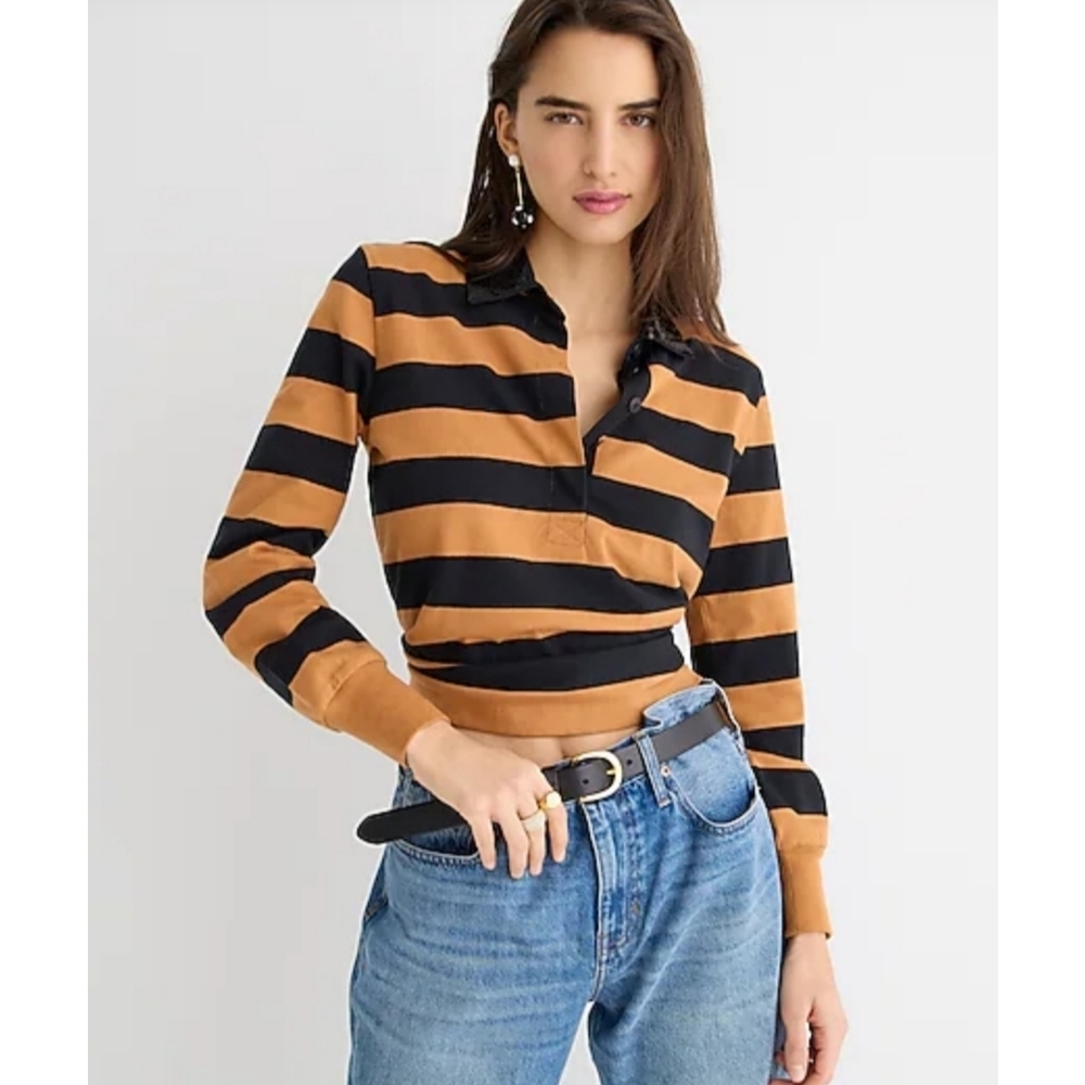 30. J.Crew Striped sequin rugby shirt - Picture 2 of 6